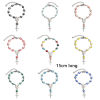 Picture of 304 Stainless Steel Religious Handmade Link Chain Bracelets Silver Tone Evil Eye Cross Double-sided Enamel 15cm(5 7/8") long