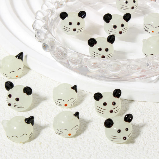 Picture of Lampwork Glass Beads For DIY Jewelry Making Animal Ivory 3D