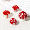 Bild von 2 Stück Muranoglas Perlen für die DIY-Schmuckherstellung Pilz Weiß & Rot 3D