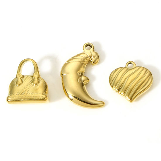 Immagine di 1 Pz 304 Acciaio Inossidabile Elegante Charms Cuore Oro Placcato Striscia