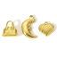 Picture of 304 Stainless Steel Stylish Charms Gold Plated Heart Stripe
