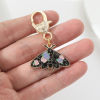 Picture of Insect Keychain & Keyring Gold Plated Multicolor Moth Flower Enamel