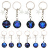 Picture of Glass Galaxy Keychain & Keyring Silver Tone Pentagram Star Constellation