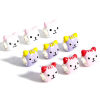 Picture of Zinc Based Alloy European Style Large Hole Charm Beads Multicolor Cat Animal Enamel 11mm x 11mm, Hole: Approx 4.5mm