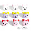 Picture of Zinc Based Alloy European Style Large Hole Charm Beads Multicolor Cat Animal Enamel 11mm x 11mm, Hole: Approx 4.5mm