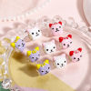 Picture of Zinc Based Alloy European Style Large Hole Charm Beads Multicolor Cat Animal Enamel 11mm x 11mm, Hole: Approx 4.5mm