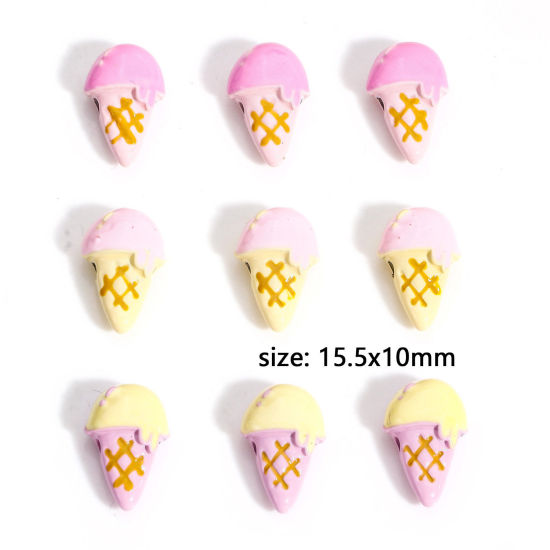 Picture of Zinc Based Alloy Spacer Beads For DIY Charm Jewelry Making Multicolor Ice Cream Enamel About 15.5mm x 10mm, Hole: Approx 1.5mm