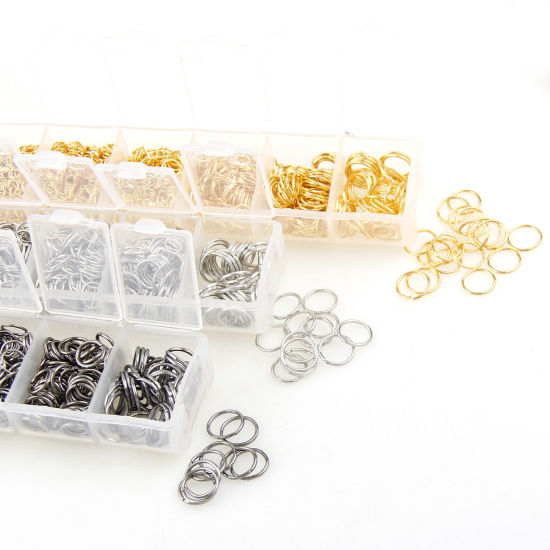 Picture of Iron Based Alloy Jump Rings Findings Multicolor Round Mixed 10mm - 3mm Dia.