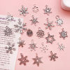 Изображение 50 ШТ Цинковый Сплав Рождество Подвески Античное Серебро Рождественские снежинка