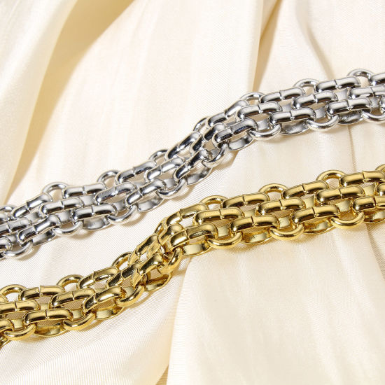 Picture of 304 Stainless Steel Handmade Link Chain Bracelets 19.5cm(7 5/8") long