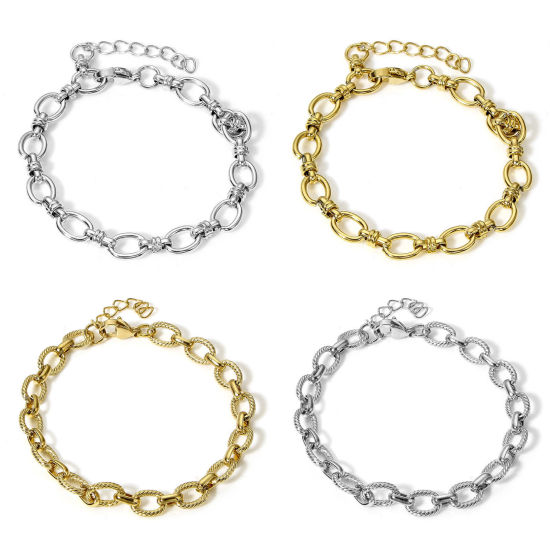 Bild von 1 Strang 304 Edelstahl 8-Form Kette Armband