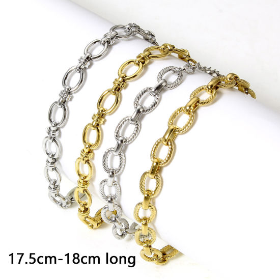 Bild von 1 Strang 304 Edelstahl 8-Form Kette Armband