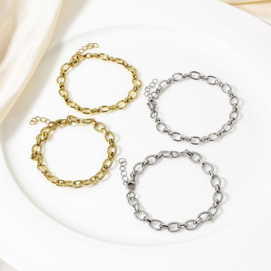 Bild von 1 Strang 304 Edelstahl 8-Form Kette Armband
