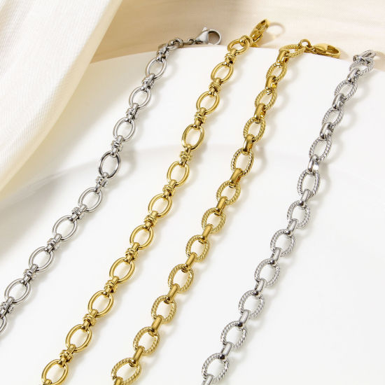 Bild von 1 Strang 304 Edelstahl 8-Form Kette Armband