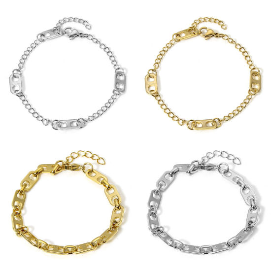 Immagine di 1 Pz 304 Acciaio Inossidabile Catena a Maglia Fatta a Mano Braccialetti