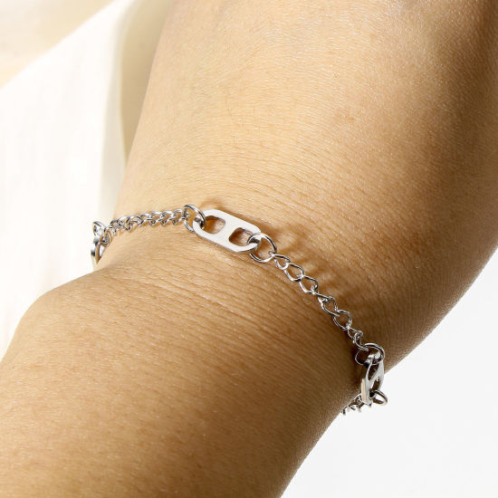 Immagine di 1 Pz 304 Acciaio Inossidabile Catena a Maglia Fatta a Mano Braccialetti