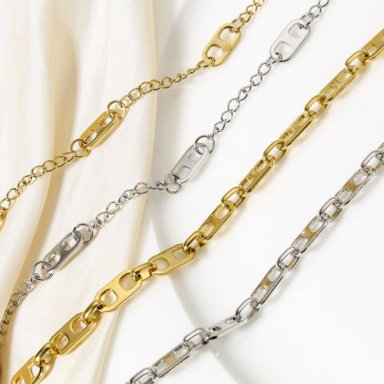 Immagine di 1 Pz 304 Acciaio Inossidabile Catena a Maglia Fatta a Mano Braccialetti