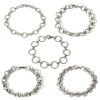 Image de 1 Pièce Bracelets Chaîne à Maillons Faite à la Main en 304 Acier Inoxydable Argent Mat