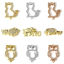 Image de 1 Pièce Connecteurs Pendentifs Breloques en Laiton Animal Plaqué Or Véritable Micro Pave