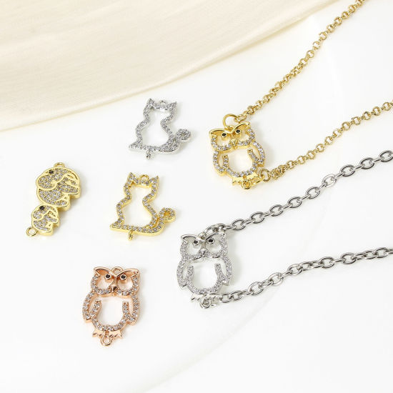 Picture of Brass Connectors Charms Pendants Animal Real Gold Plated Micro Pave                                                                                                                                                                                           