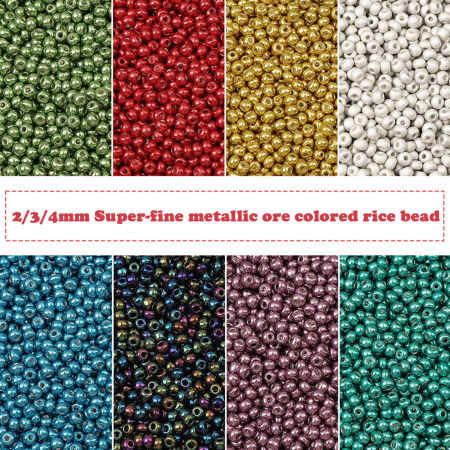 Glass Seed Beads Round Rocailles Metallic