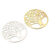 Picture of Iron Based Alloy Filigree Stamping Connectors Charms Pendants Multicolor Round Tree of Life Hollow 20mm Dia.