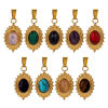 Bild von 1 Stück 304 Edelstahl & Stein Böhmischer Stil Charms Oval 18K Gold plattiert 13mm x 22mm