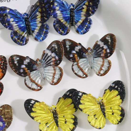 Изображение 10 ШТ Акриловые Подвески Бабочка Разноцветный Трехмерный 4.1см x 3.2см