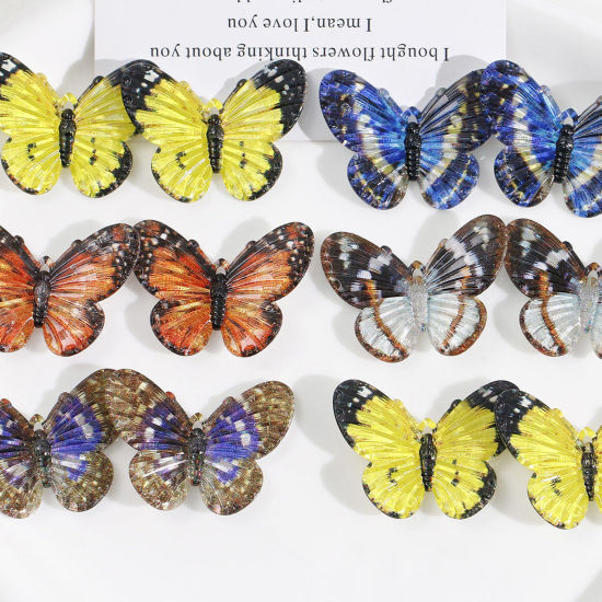 Изображение 10 ШТ Акриловые Подвески Бабочка Разноцветный Трехмерный 4.1см x 3.2см