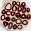 Imagen de 2 Unidades Acrílico Geométrico Colgantes Color de Vino Tinto Flocado