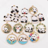 Picture of Zinc Based Alloy Charms Gold Plated Black & White Panda Animal Enamel