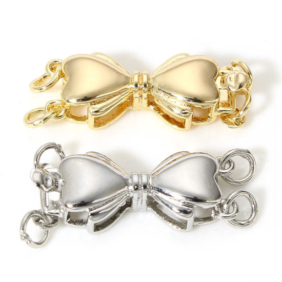 Picture of Brass Pinch Clasp Bowknot Real Gold Plated