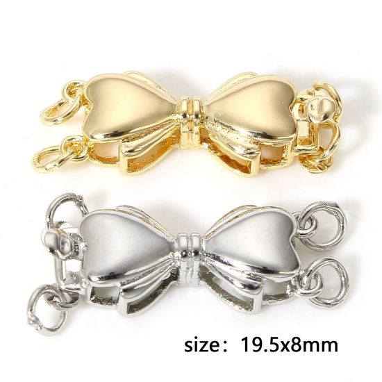 Picture of Brass Pinch Clasp Bowknot Real Gold Plated