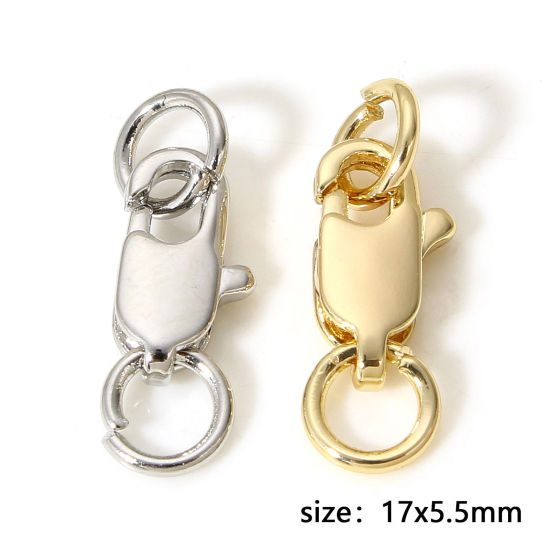 Picture of Brass Clasp Lobster Clasp Real Gold Plated