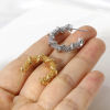 Picture of Hypoallergenic Simple & Casual Stylish Real Gold Plated Copper C Shape Spiral Hoop Earrings For Women Party
