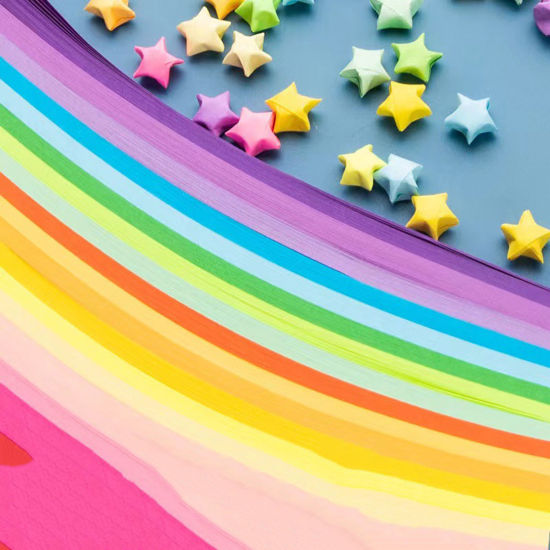 Изображение 1 Пакет Бумага Складные бумажные полоски оригами «Счастливые звезды» DIY Искусство ручной работы Разноцветный полоса