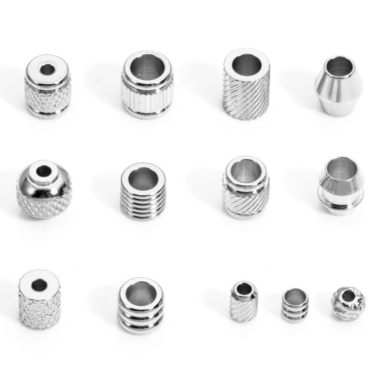 Picture of 304 Stainless Steel Beads For DIY Charm Jewelry Making Silver Tone