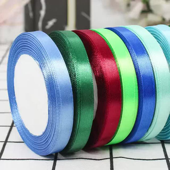 Picture of Satin Ribbon DIY Wedding Party Gift Wrapping Sewing Craft Decoration Multicolor 10mm