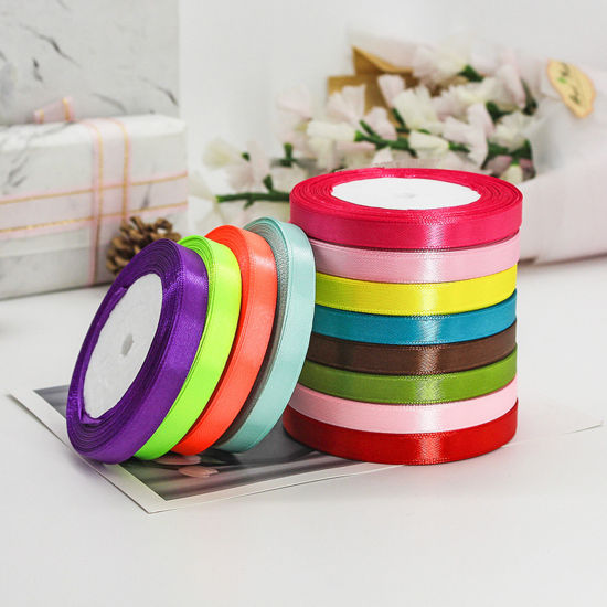 Picture of Satin Ribbon DIY Wedding Party Gift Wrapping Sewing Craft Decoration Multicolor 10mm