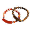 Picture of Stone Boho Chic Bohemia Dainty Bracelets Delicate Bracelets Beaded Bracelet Multicolor Curved Tube Elastic