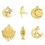 Picture of Eco-friendly 304 Stainless Steel Galaxy Charms 18K Real Gold Plated Half Moon Star Hollow