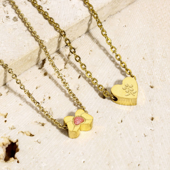 Bild von 1 Stück Umweltfreundlich 304 Edelstahl Stilvoll Perlen für die Herstellung von DIY-Charme-Schmuck Quadrat Vergoldet Bunt Herz Emaille
