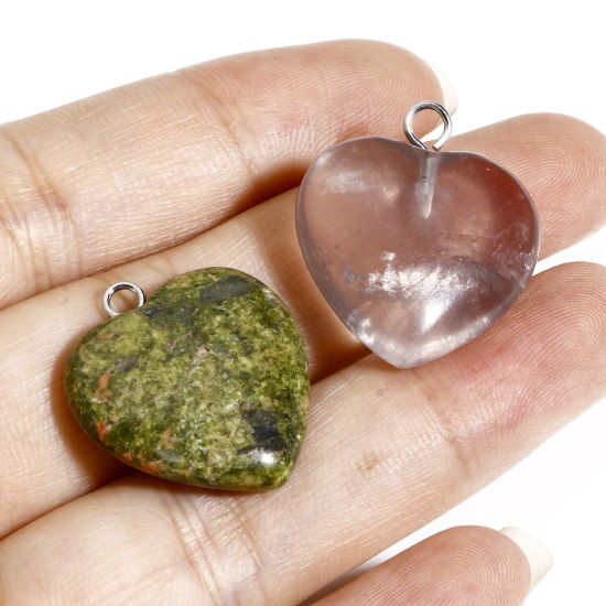 Picture of Gemstone ( Natural ) Charms Heart 23mm x 20.5mm