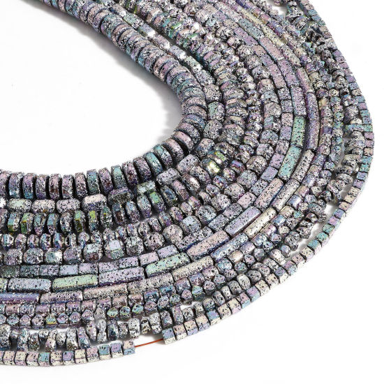 Bild von 1 Strang (Klasse A) Hämatit ( Elektroplattiert ) Perlen für die DIY-Schmuckherstellung Mauve & Hellgrün