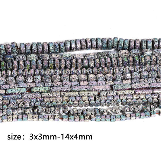 Picture of (Grade A) Hematite ( Electroplate ) Beads For DIY Charm Jewelry Making Mauve & Light Green
