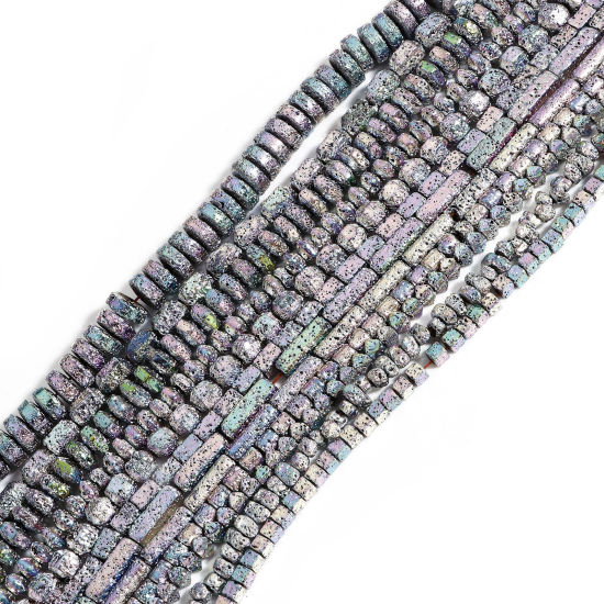 Picture of (Grade A) Hematite ( Electroplate ) Beads For DIY Charm Jewelry Making Mauve & Light Green
