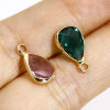 Picture of Brass & Glass Birthstone Charms Gold Plated Multicolor Drop Faceted 14mm x 8mm