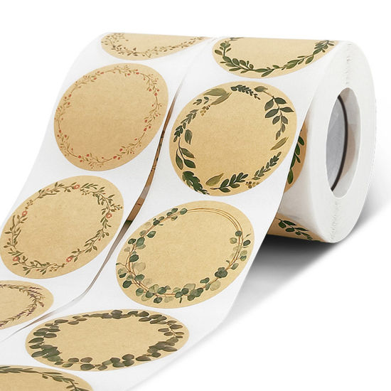 Picture of Kraft Paper Seals Stickers Labels Brown Round 5cm Dia.
