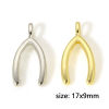 Imagen de 1 Unidad Latón Colgantes Charms Horquilla Oro Real Chapado 17mm x 9mm