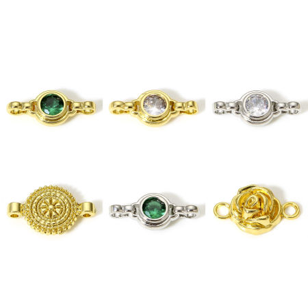 Brass Connectors Charms Pendants Real Gold Plated